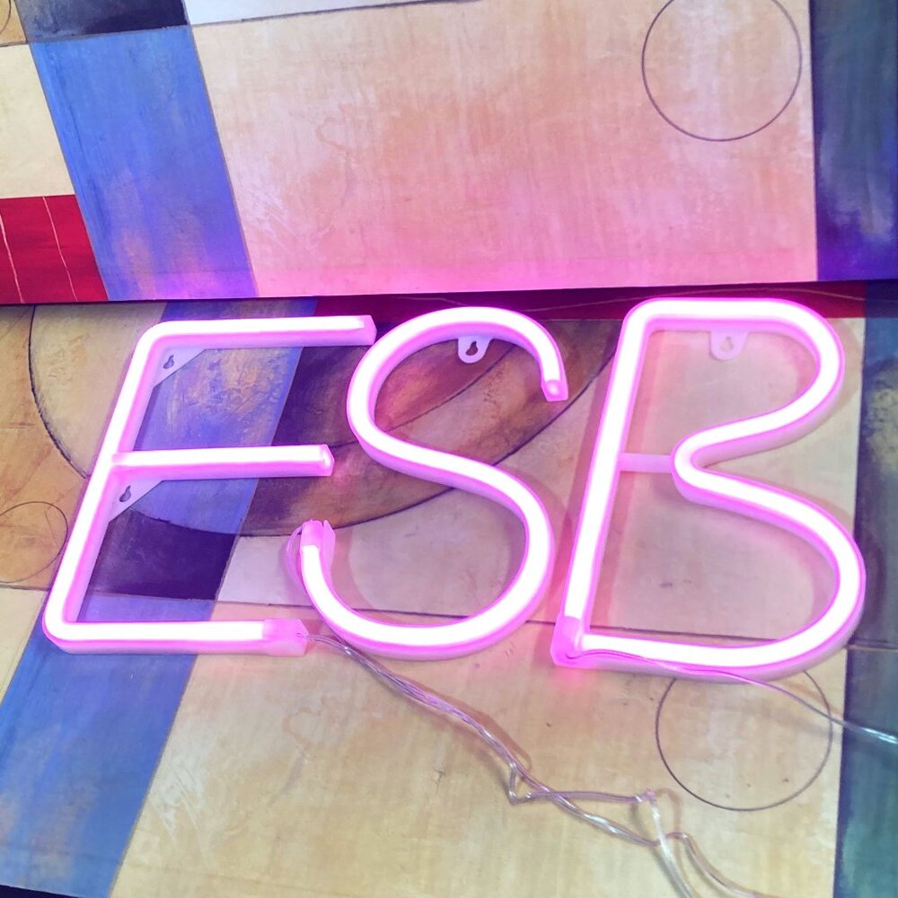 NEON USB LETTER LIGHTS (E) (S) (B) LIGHT UP ELECTRIC LIGHTS DECOR LIGHTS BATTERY
